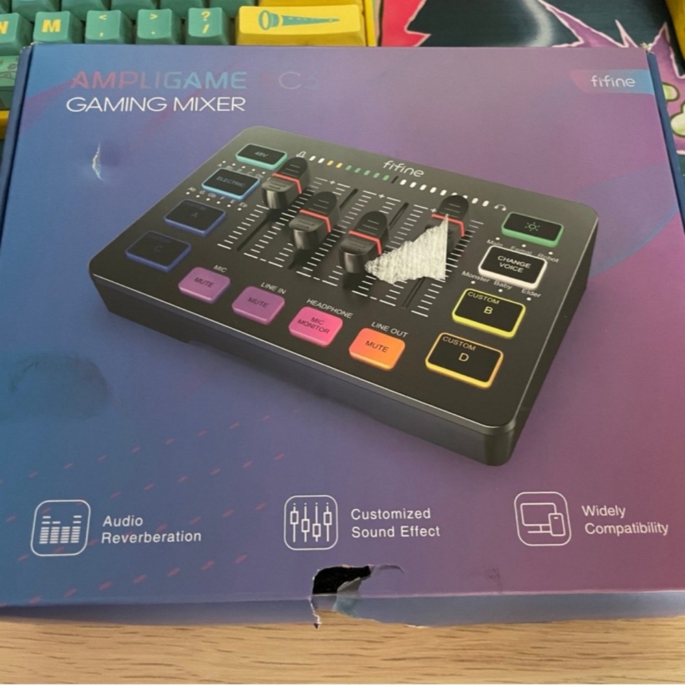 Fifine audio mixer (unused/new, opened box)